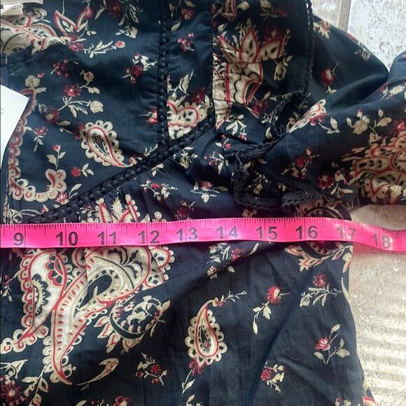 Sezane Meadow Floral Blouse Black Multi - Picture 12 of 16